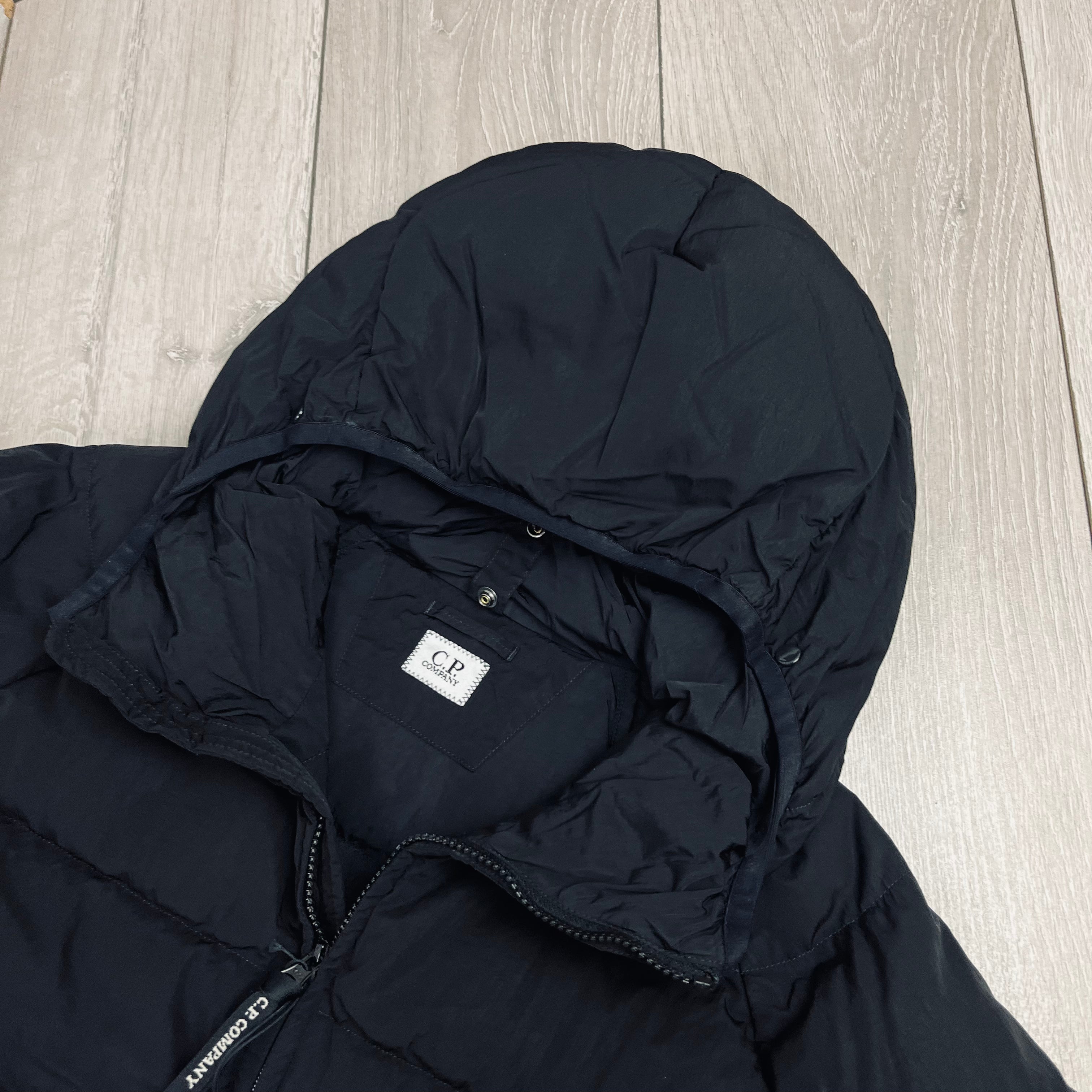 CP Company Chrome-R Goggle Down Jacket in Black. On sale at Open Attire.