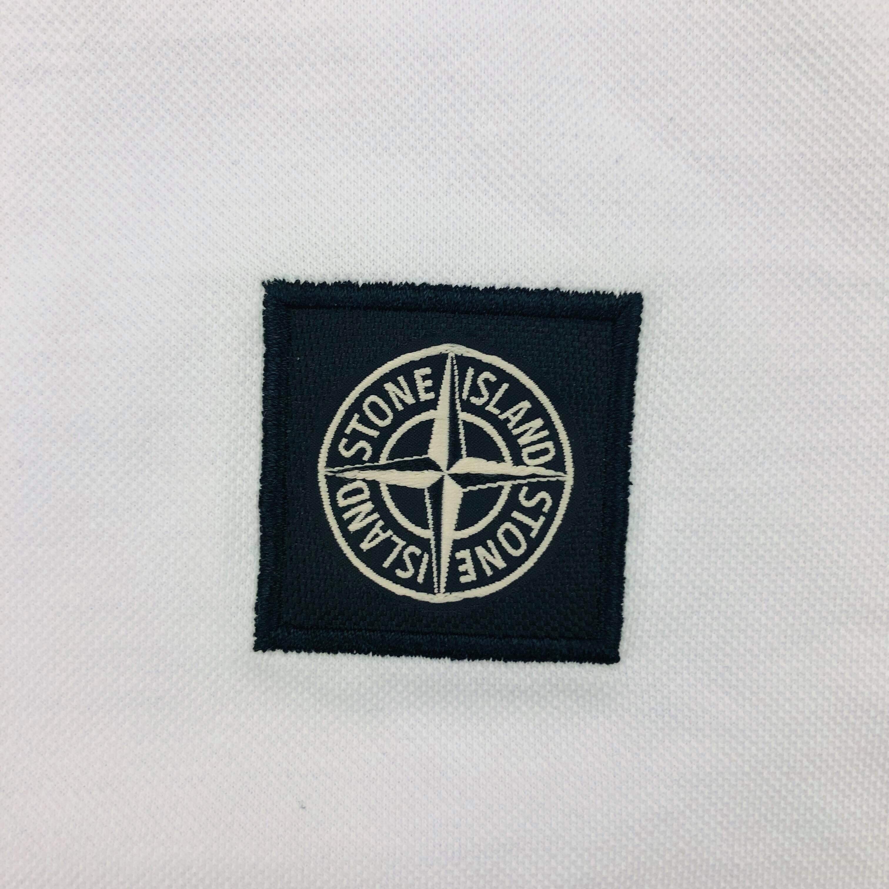 Stone Island Patch Polo Shirt - White