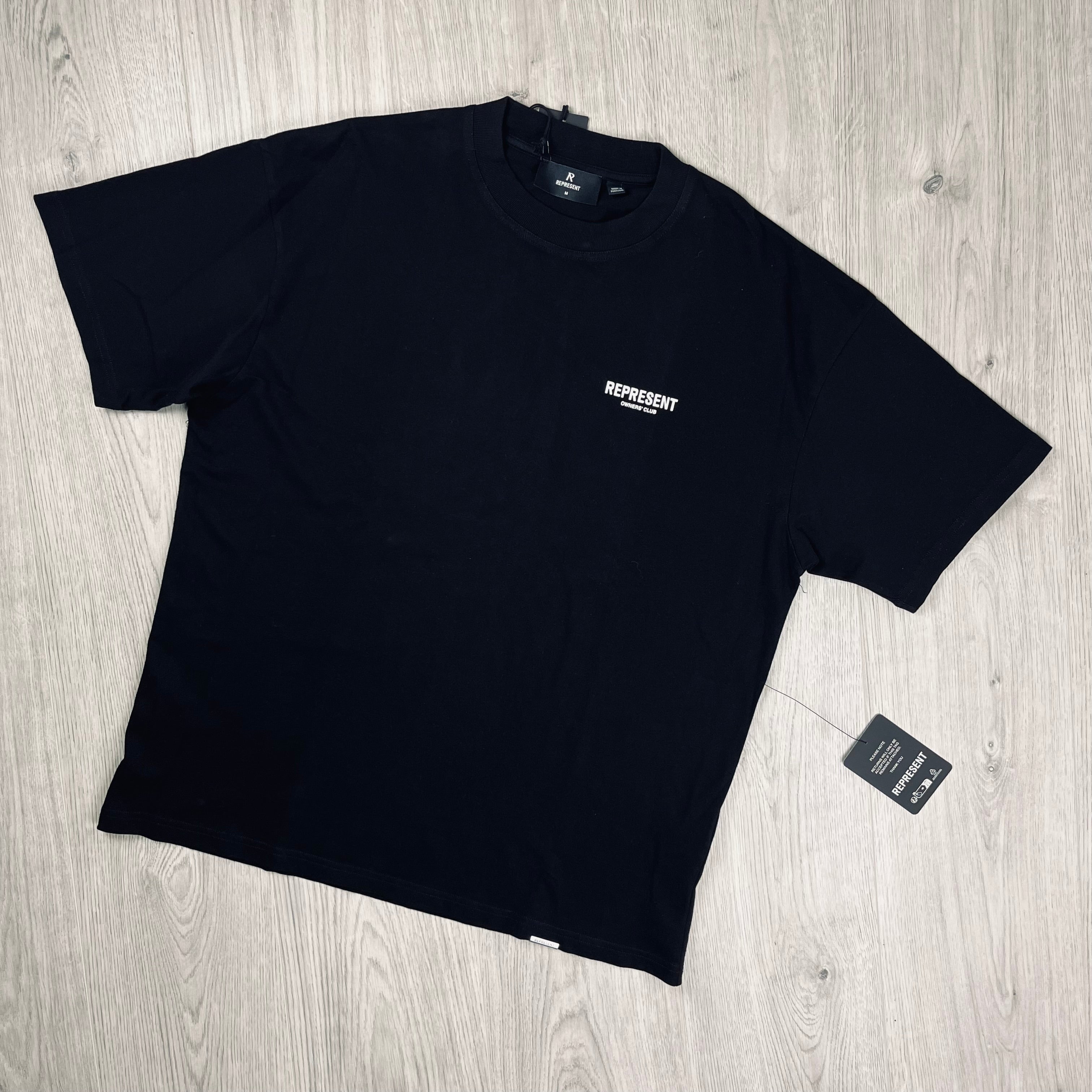 Represent 'Owners Club' T-shirt in Black. On sale at Open Attire.