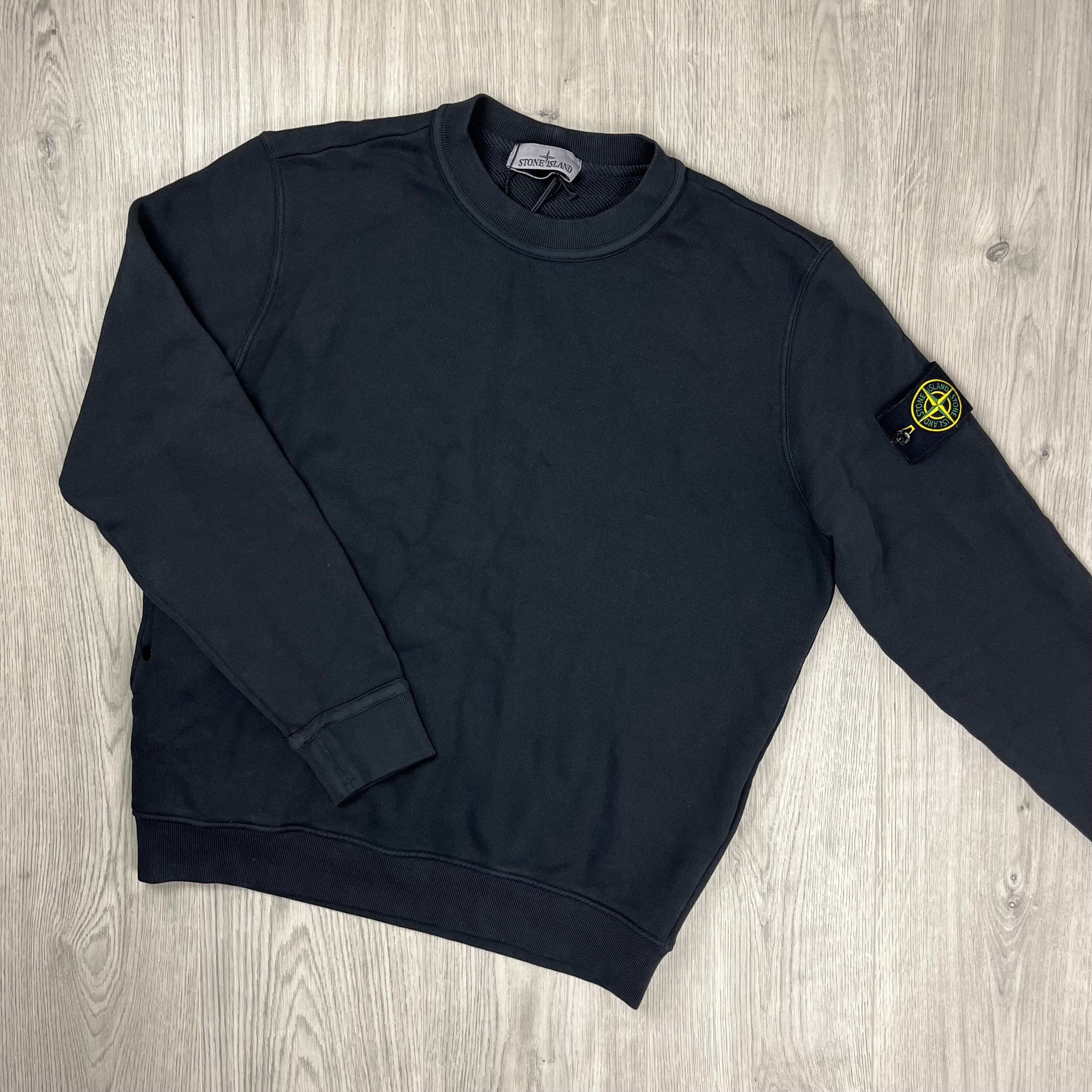 Stone Island 'OLD' Dye Sweatshirt in Black. On sale at Open Attire.