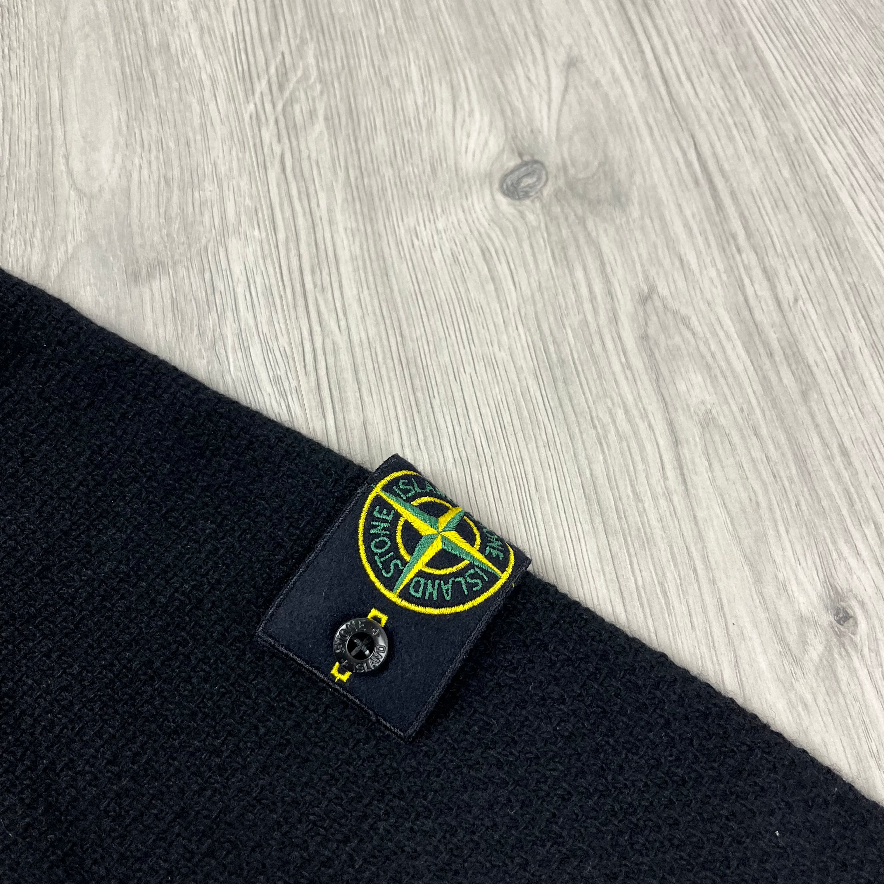 Stone Island Lambswool Sweatshirt in Black. On sale at Open Attire.