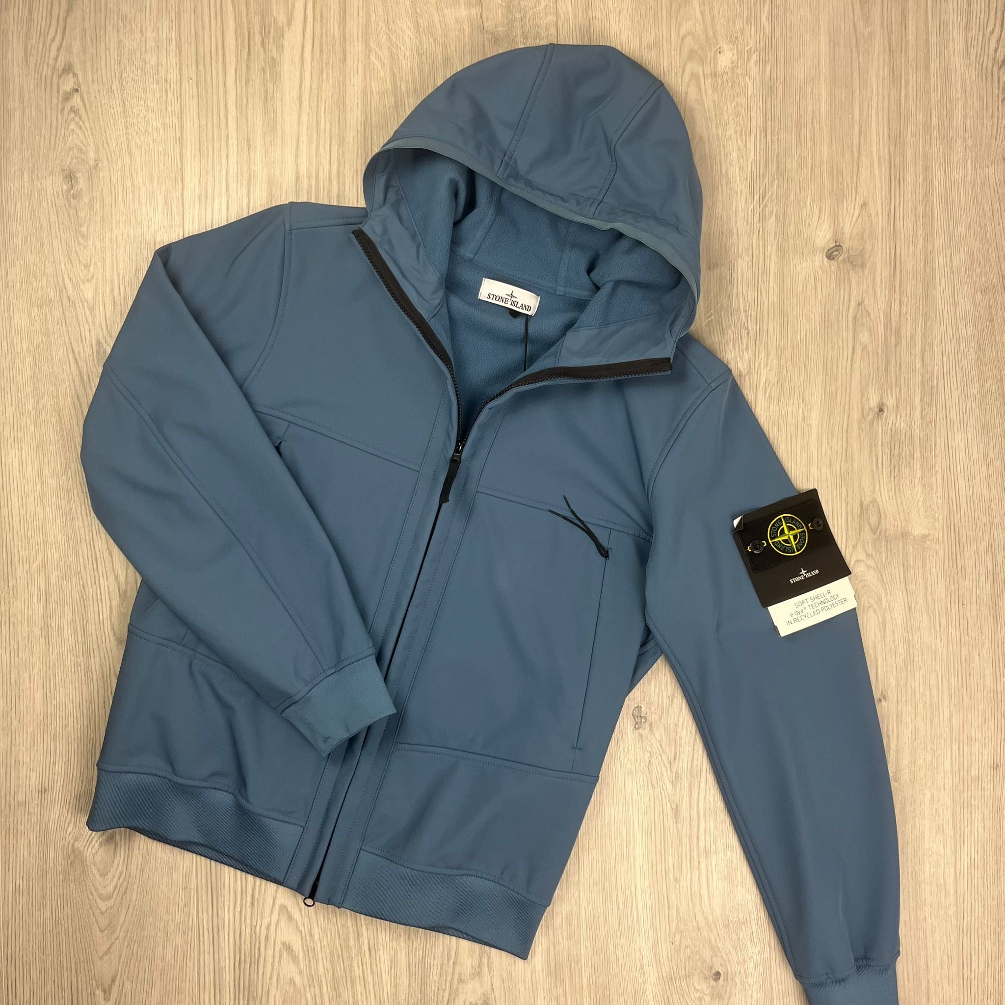 Stone Island Shell R e.dye Jacket in Avio Blue. On sale at Open Attire.