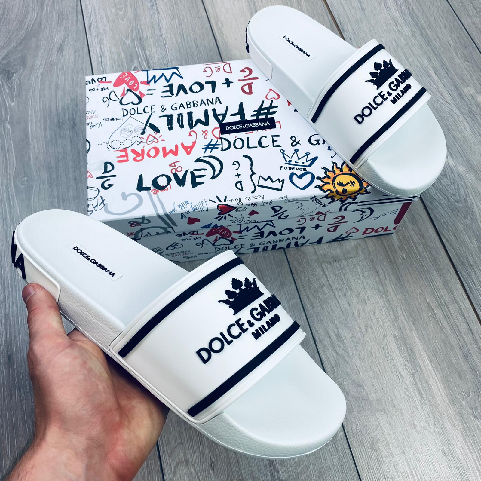 Dolce & Gabbana Rubber Slides - White