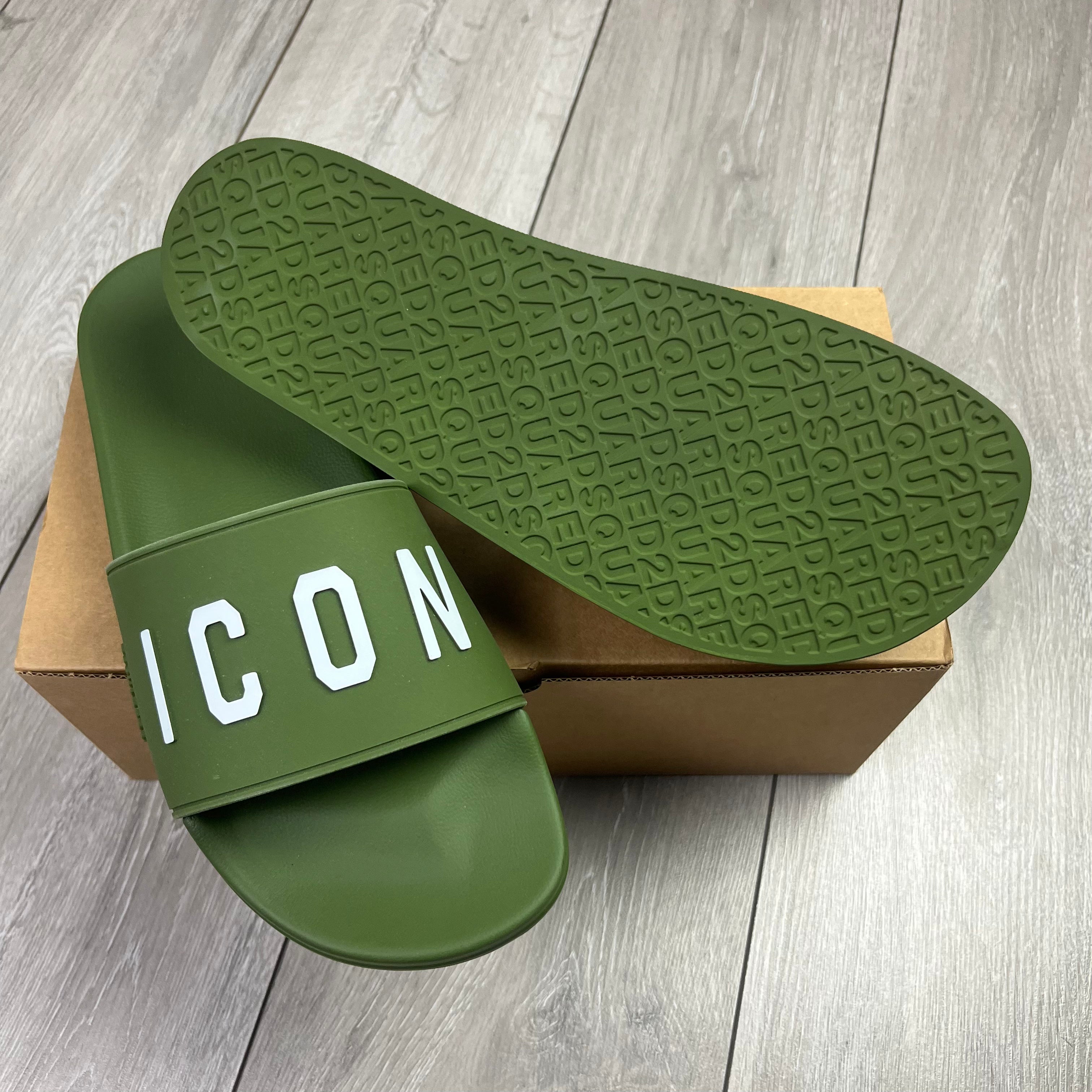 DSQUARED2 ICON Slides - Military Green