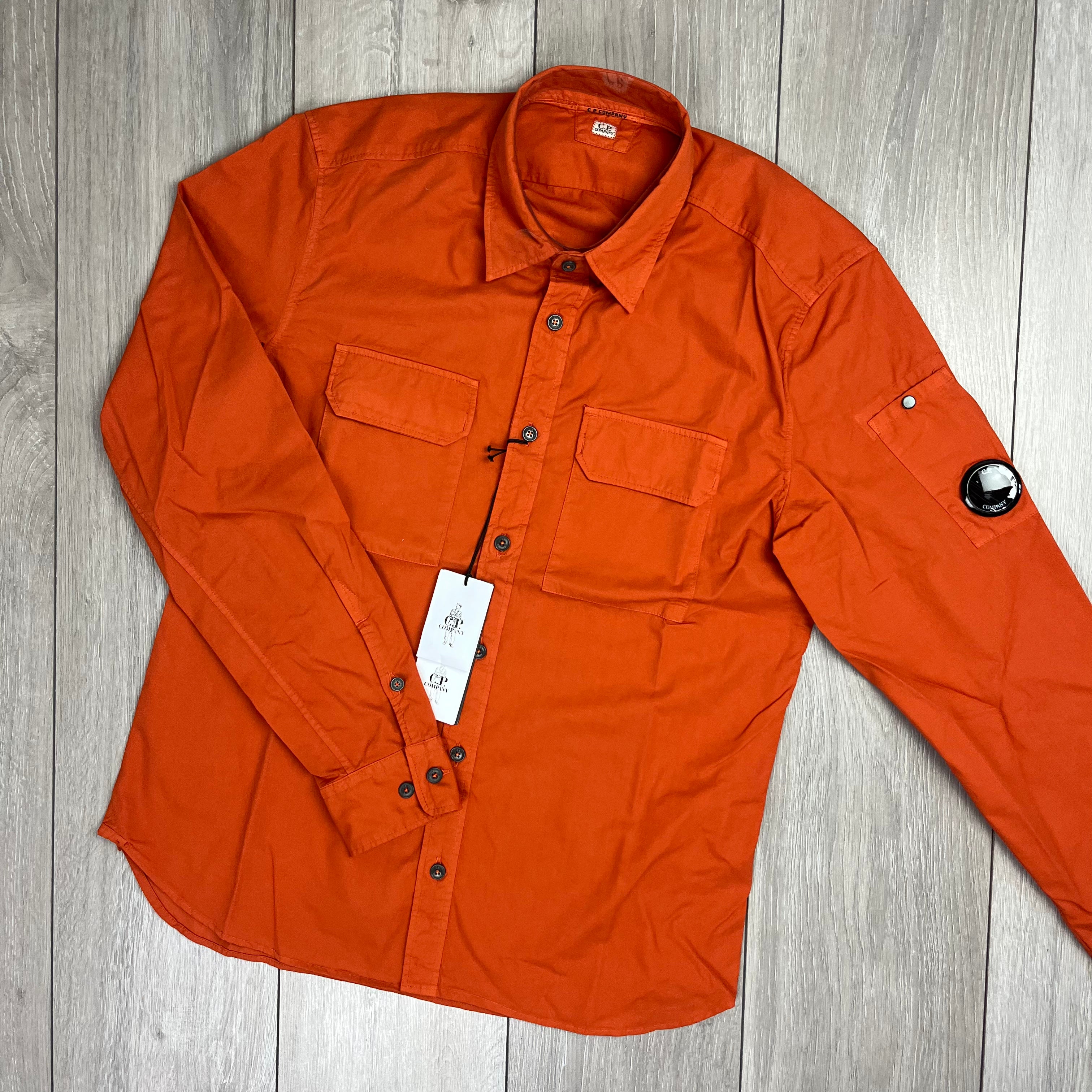 CP Company Button Overshirt - Pumpkin