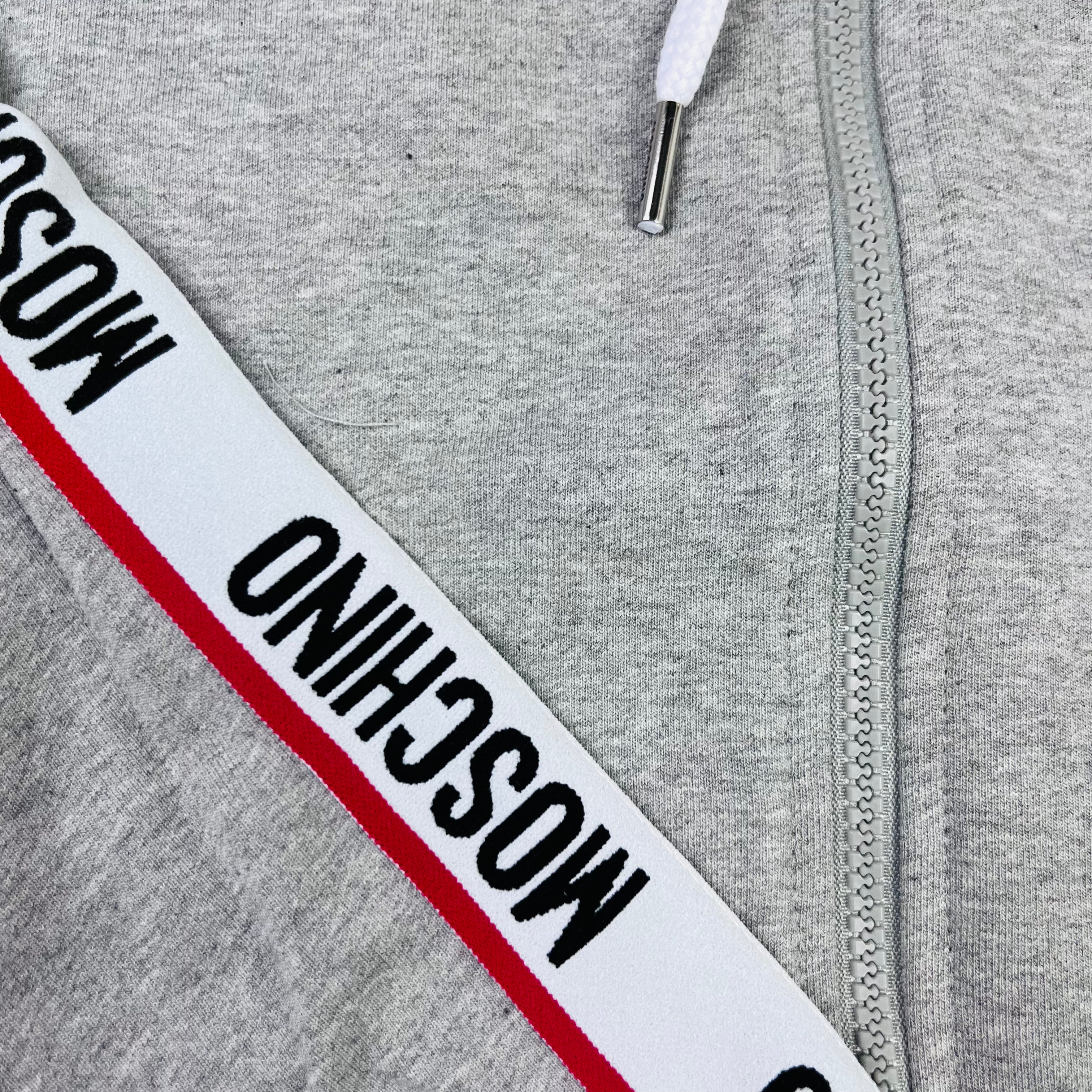 Moschino Tape Zip Hoodie - Grey