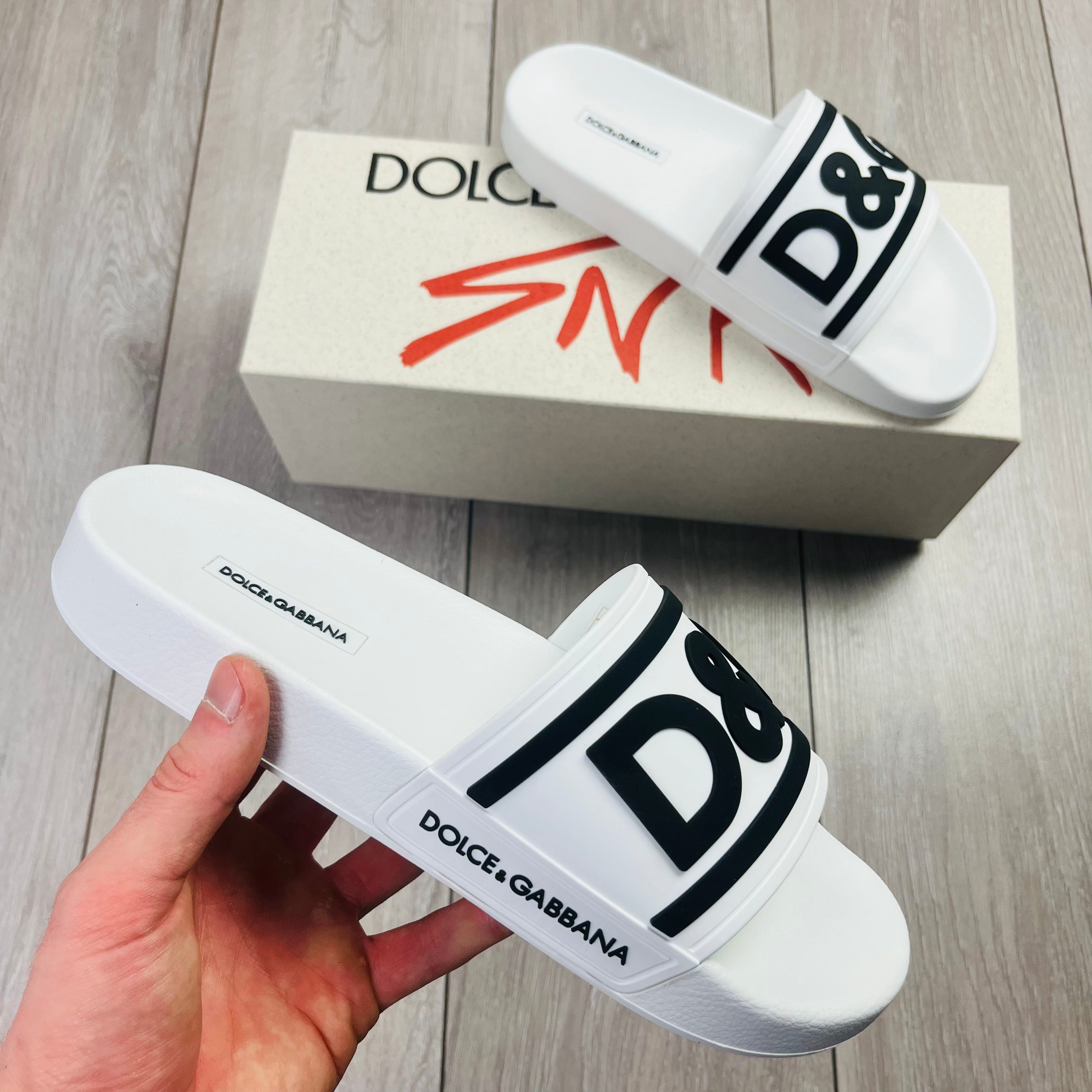 Dolce & Gabbana Rubber Slides - White