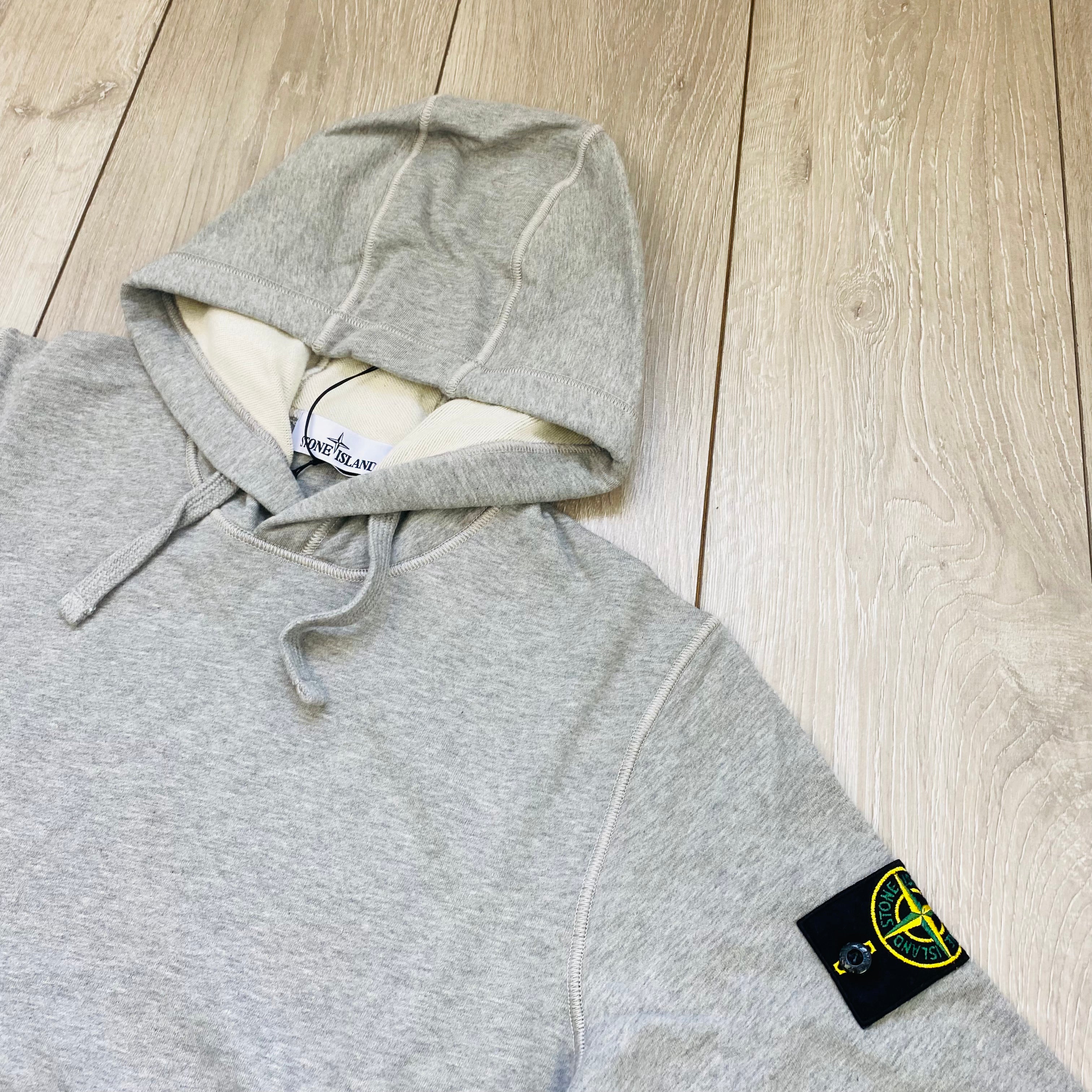 Stone Island Pullover Hoodie in Dust Grey Melange. On sale at Open Attire.