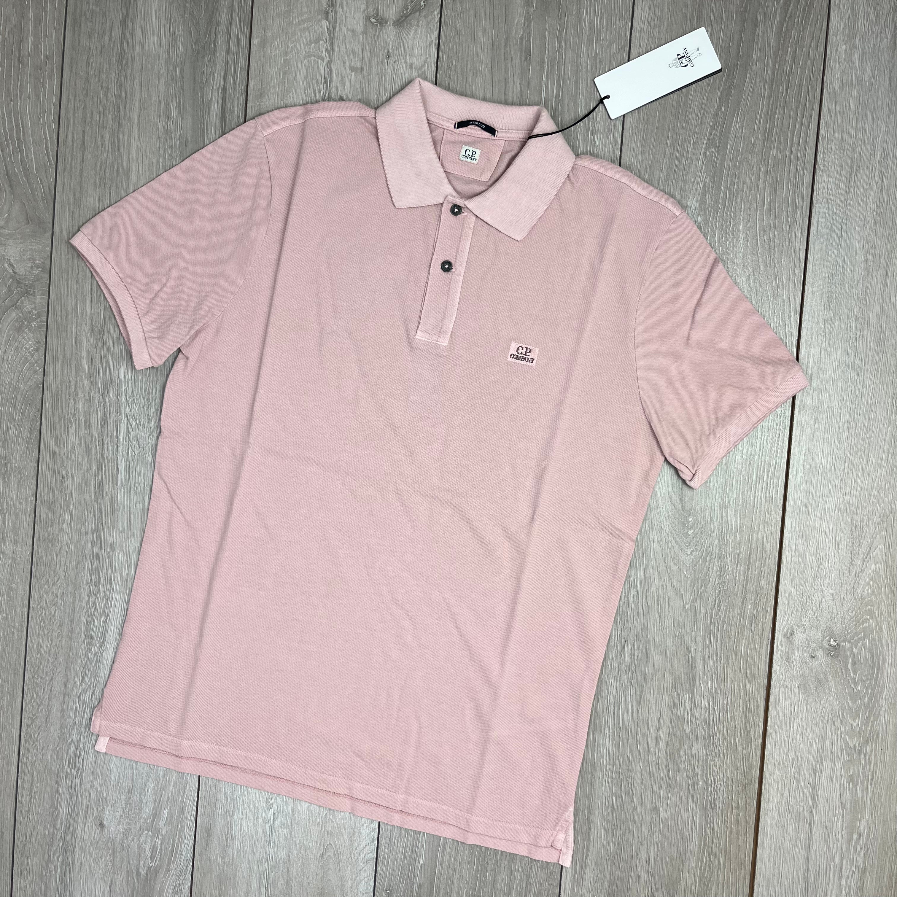 CP Company Piquet Polo Shirt - Mauve