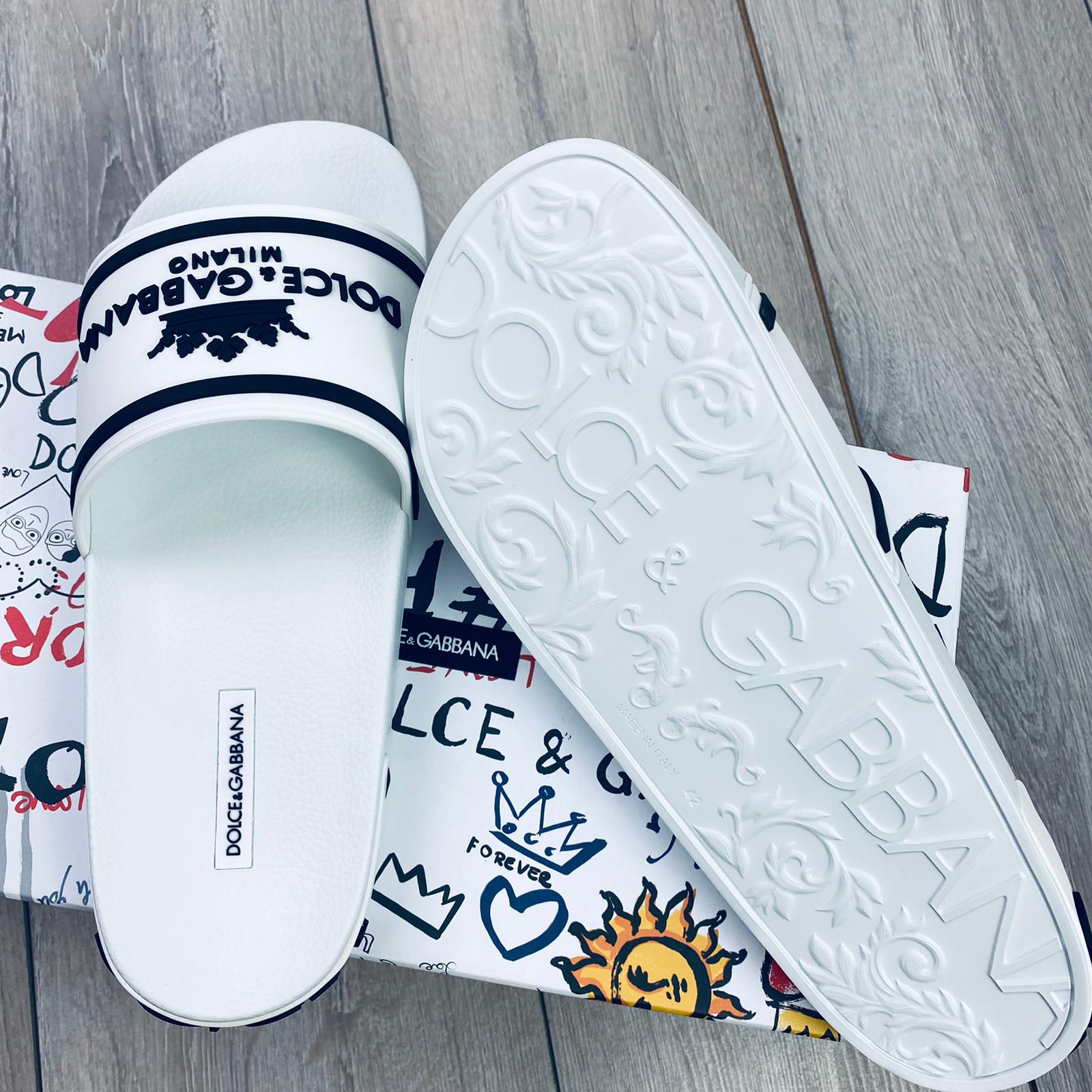 Dolce & Gabbana Rubber Slides - White