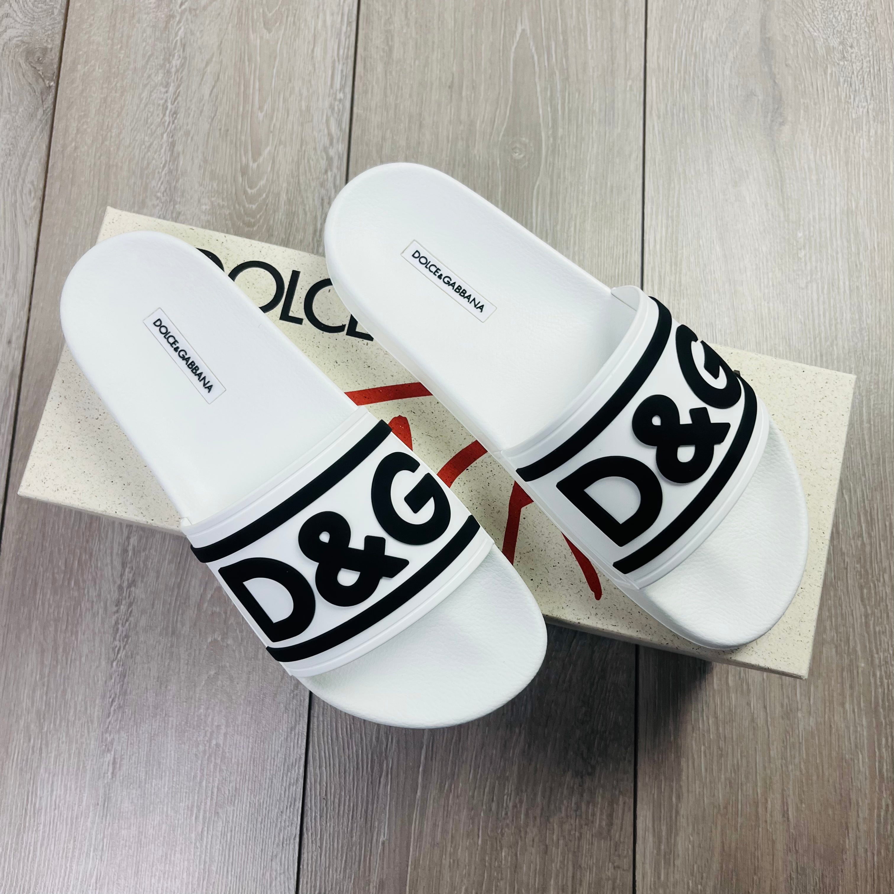 Dolce & Gabbana Rubber Slides - White