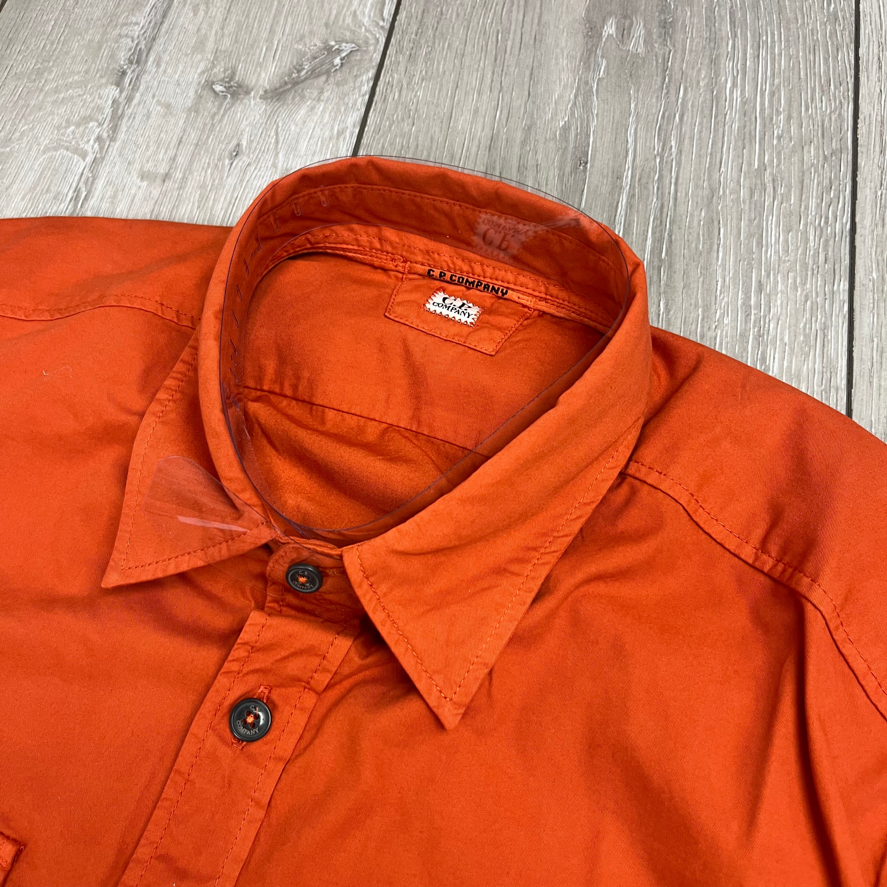 CP Company Button Overshirt - Pumpkin