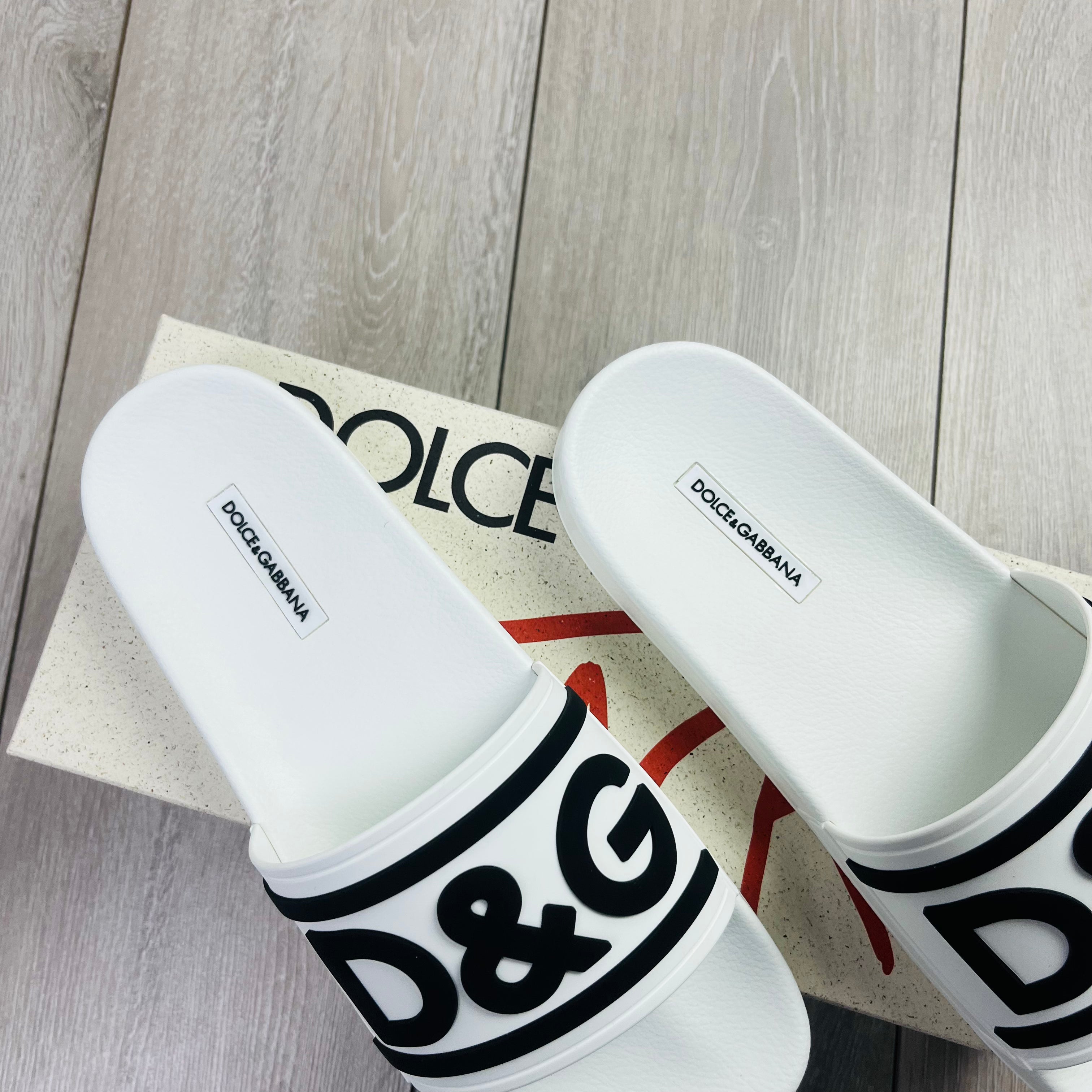 Dolce & Gabbana Rubber Slides - White