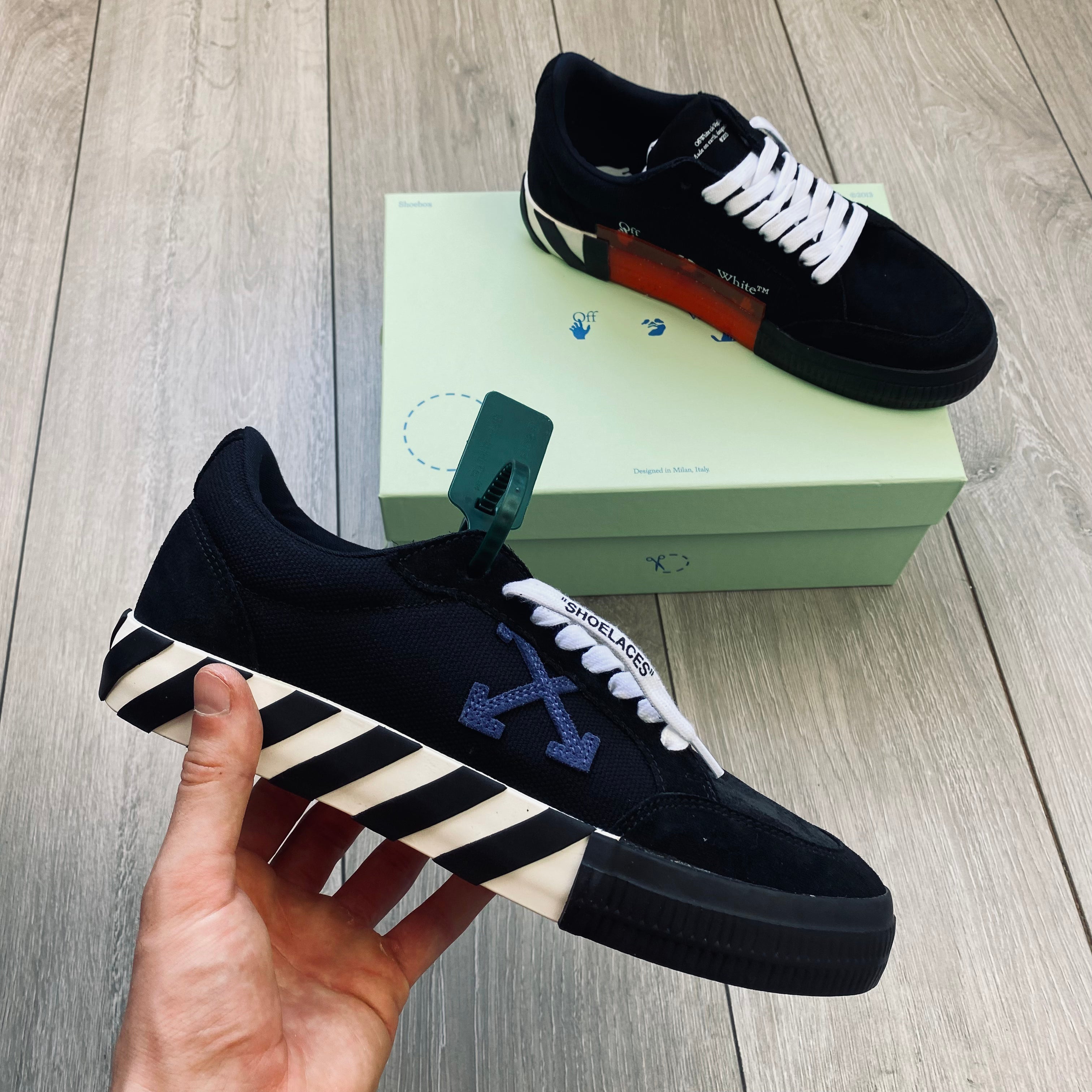 Off-White Canvas Sneakers - Black