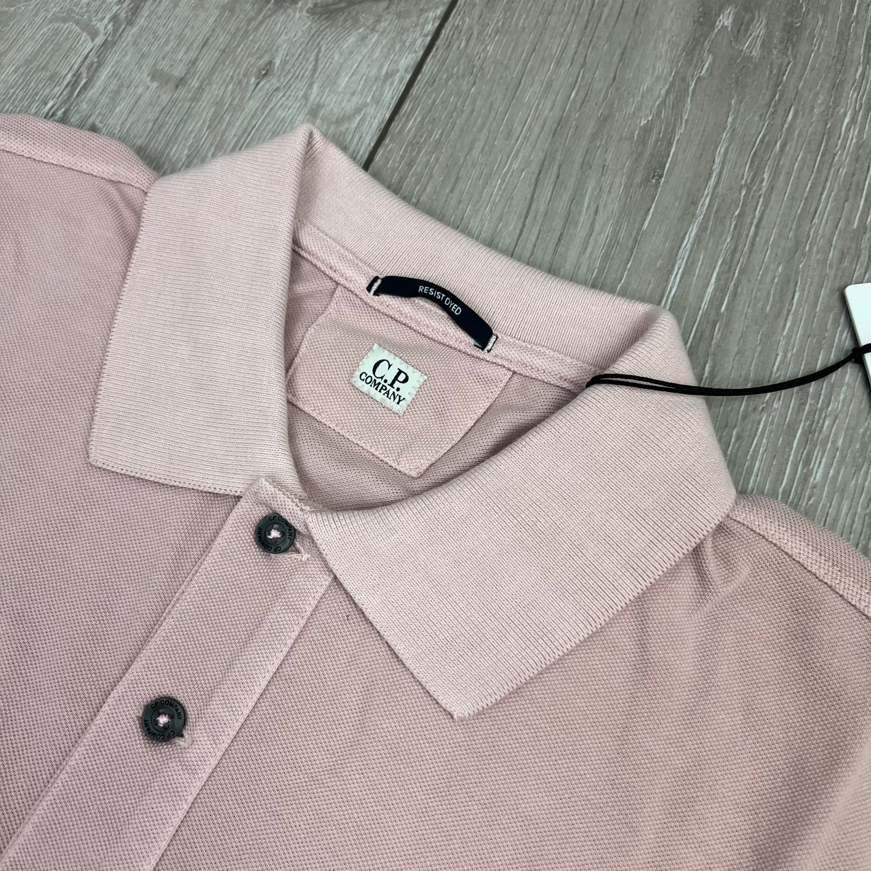 CP Company Piquet Polo Shirt - Mauve