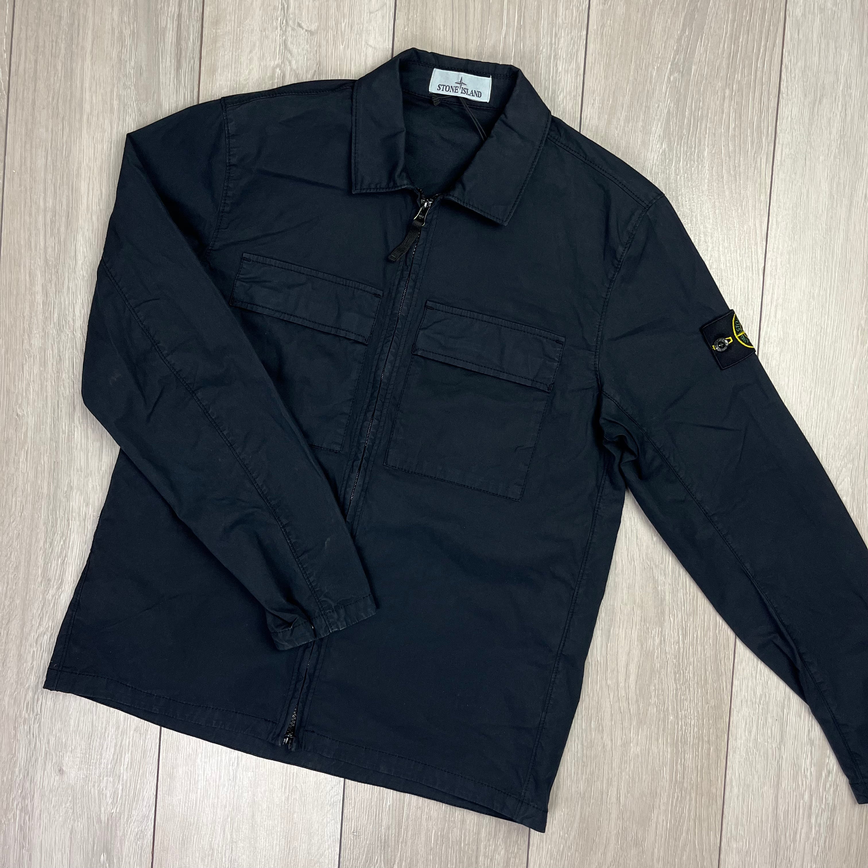 Stone Island Zip Overshirt - Navy