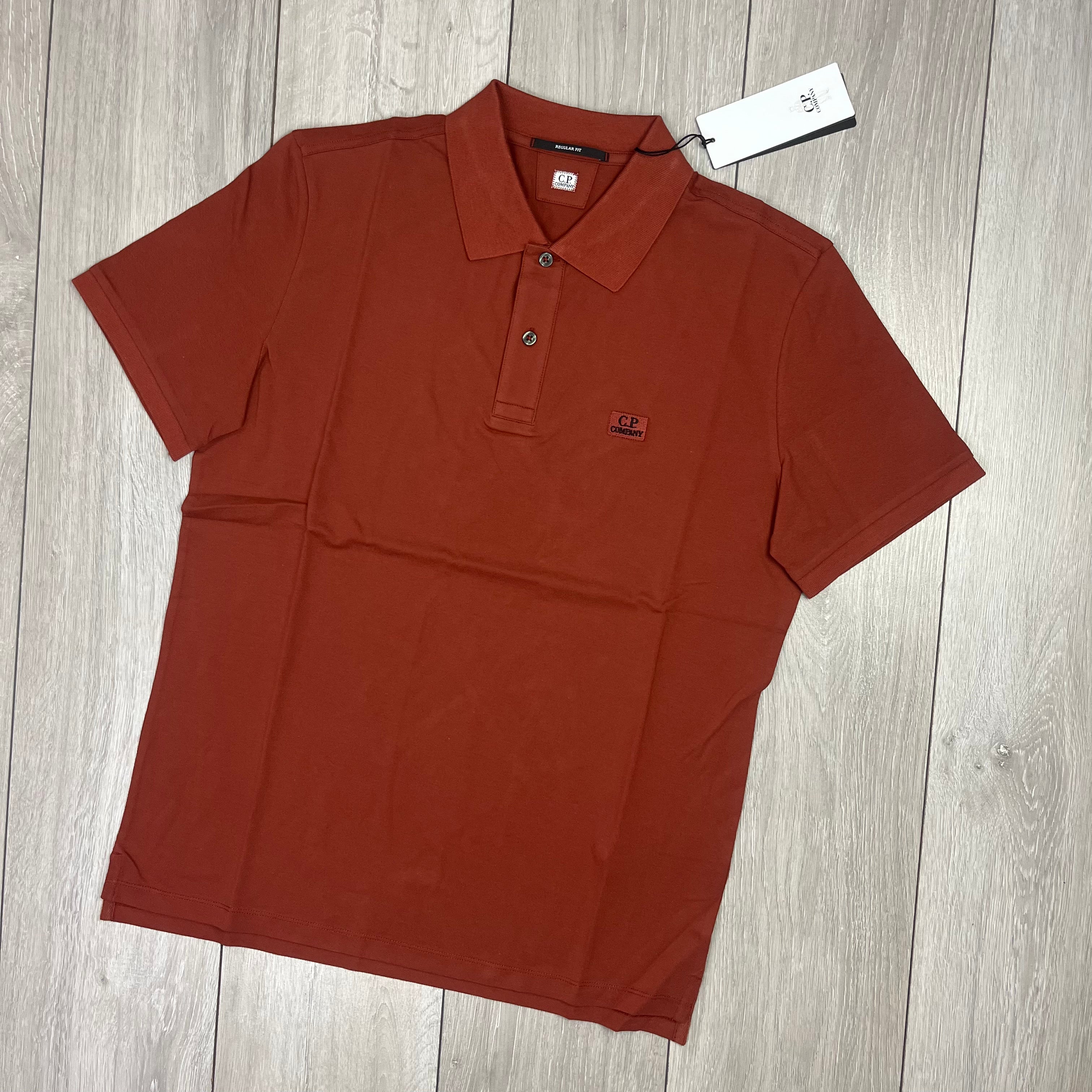 CP Company Piquet Polo Shirt - Henna