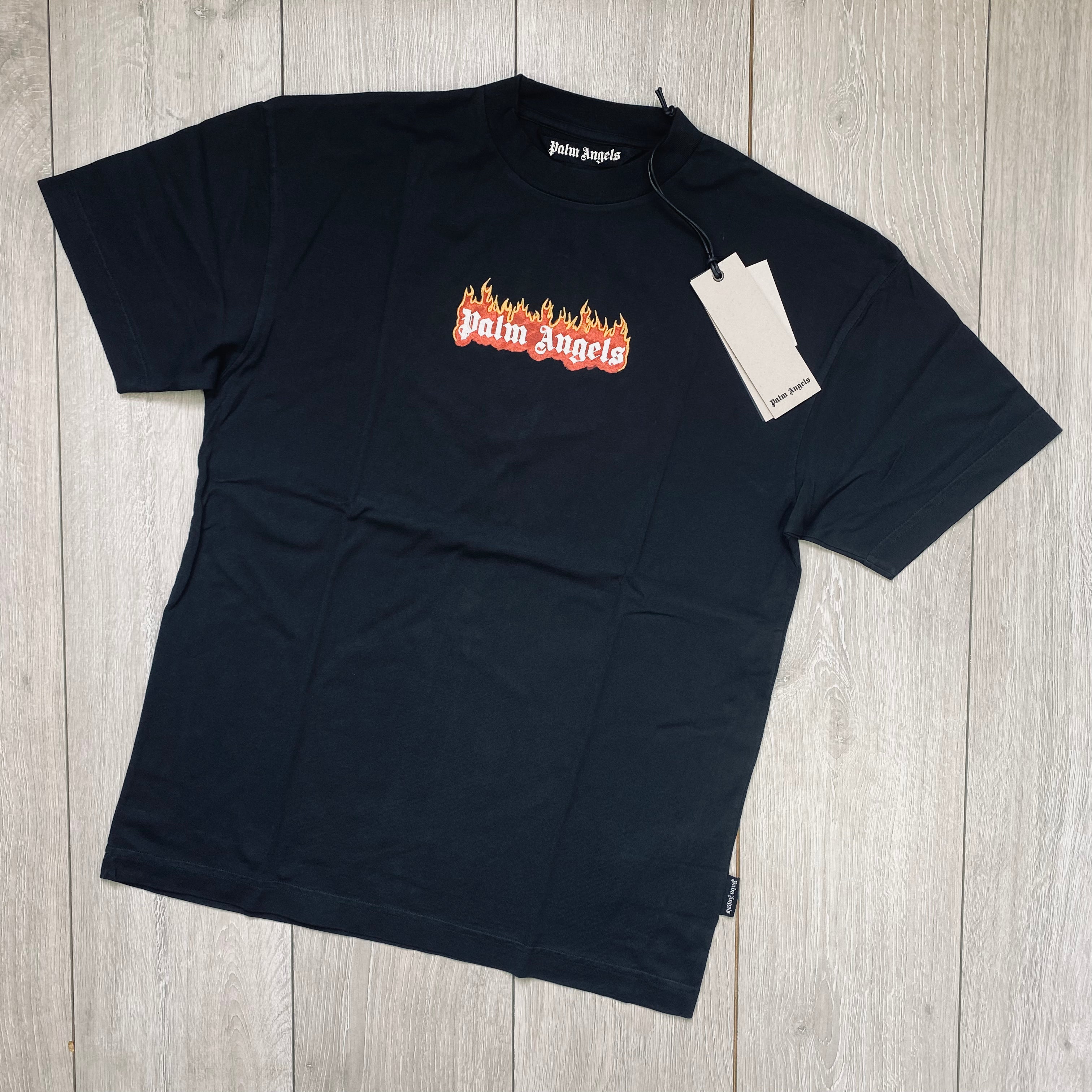 Palm Angels Flaming T-Shirt - Black