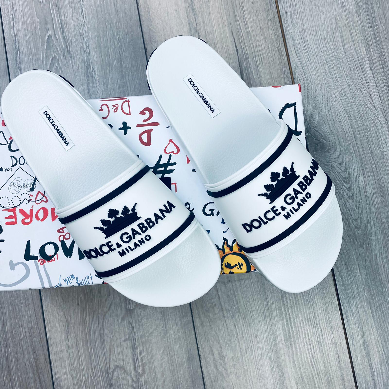 Dolce & Gabbana Rubber Slides - White