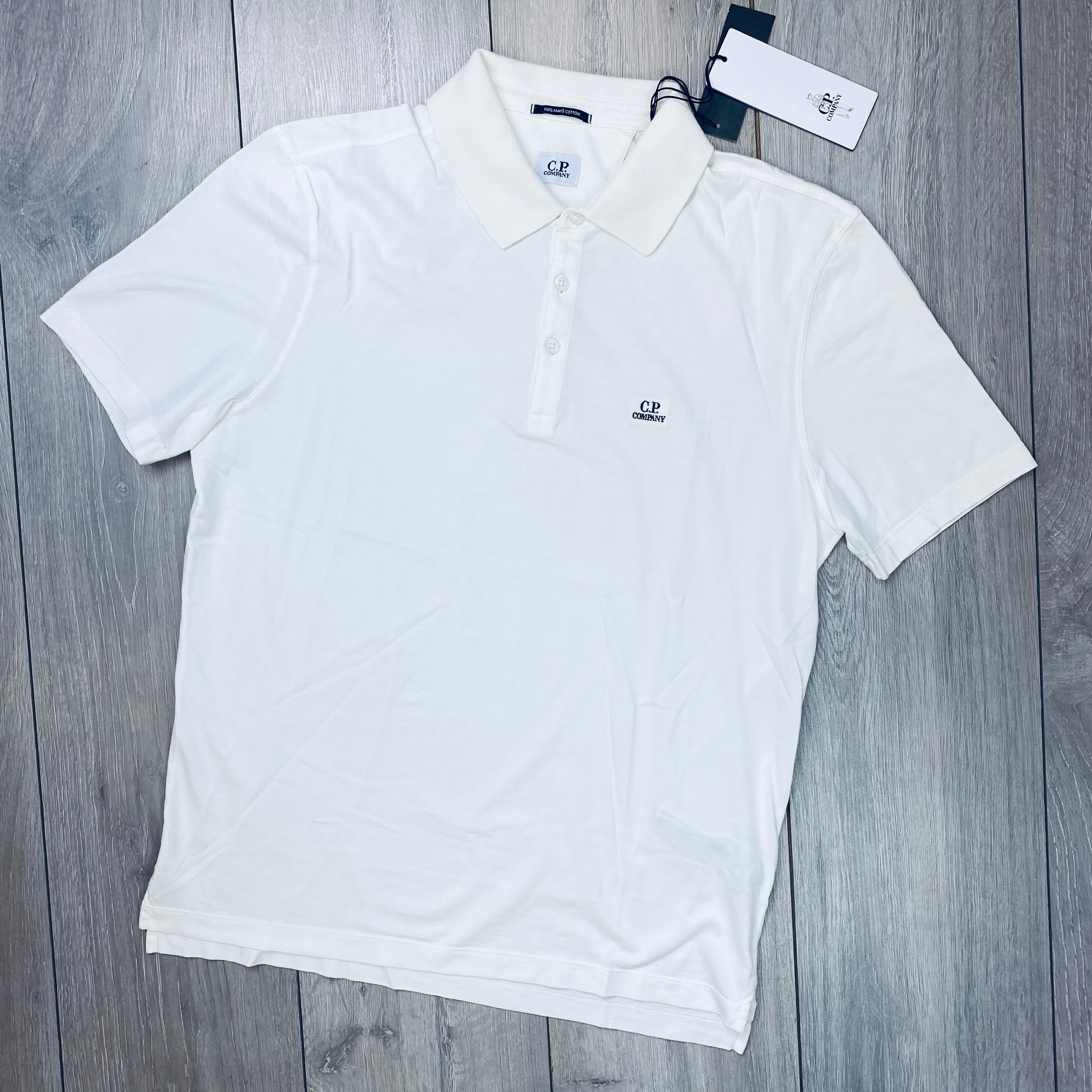 CP Company Piquet Polo Shirt - White