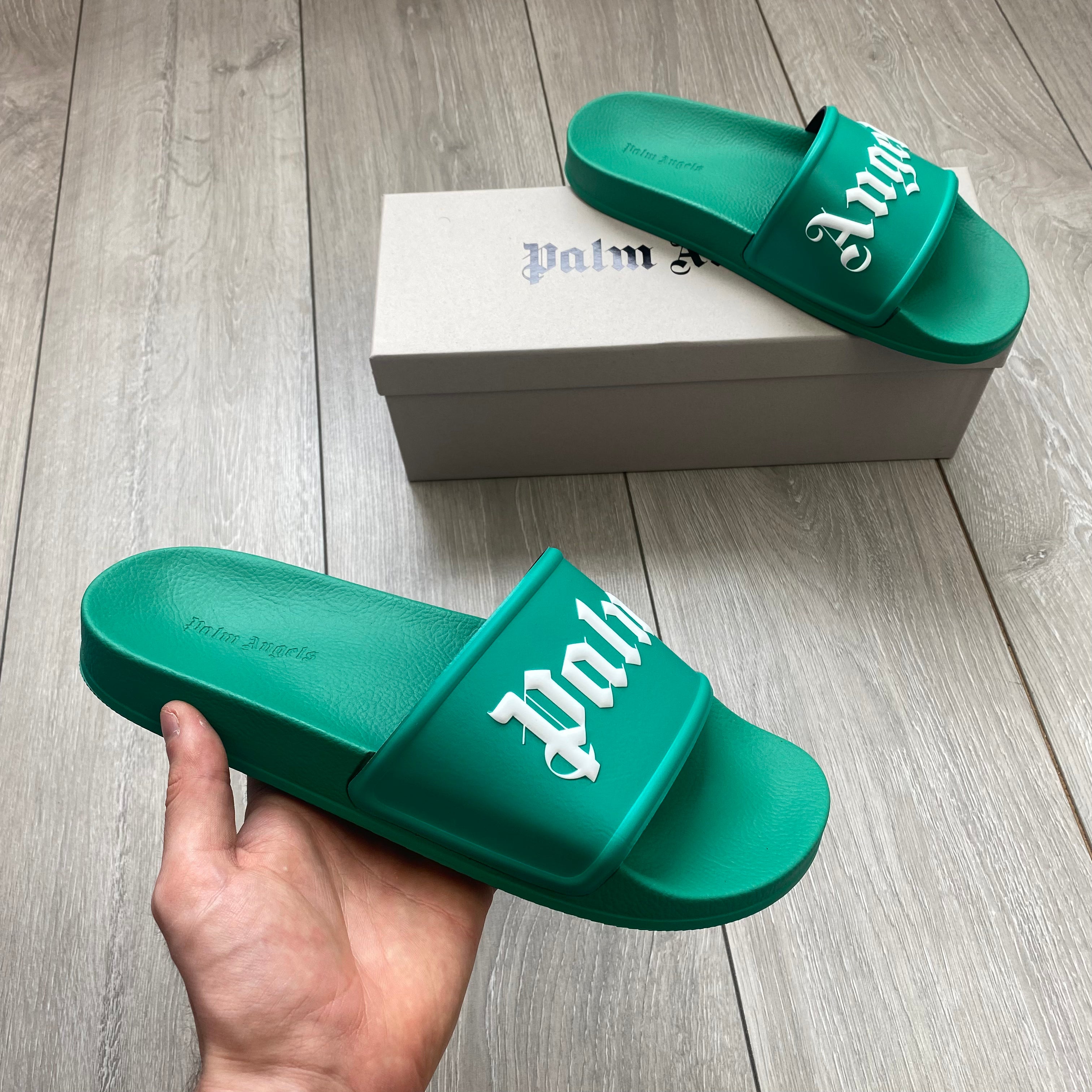 Palm Angels Rubber Slides - Green