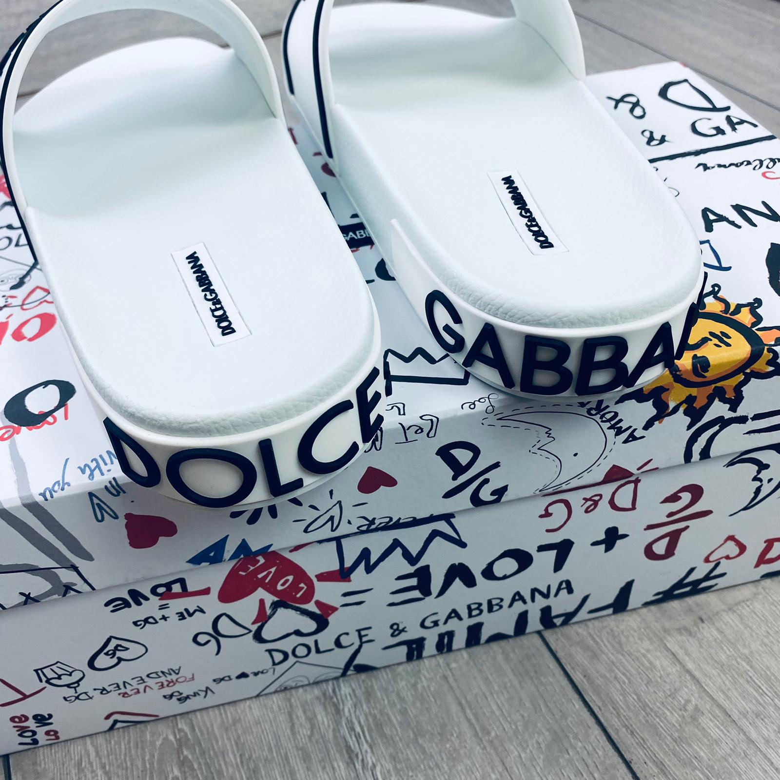 Dolce & Gabbana Rubber Slides - White