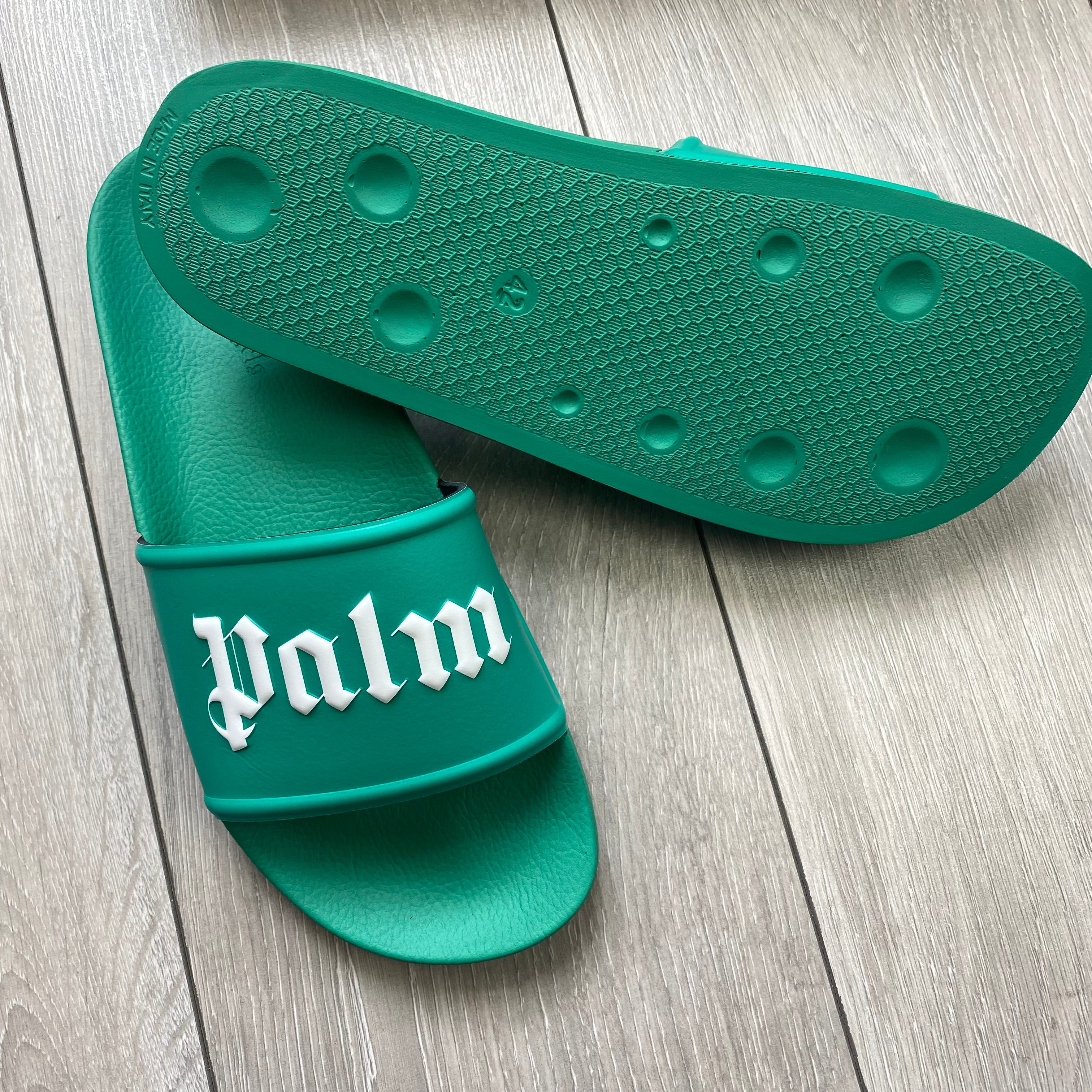 Palm Angels Rubber Slides - Green