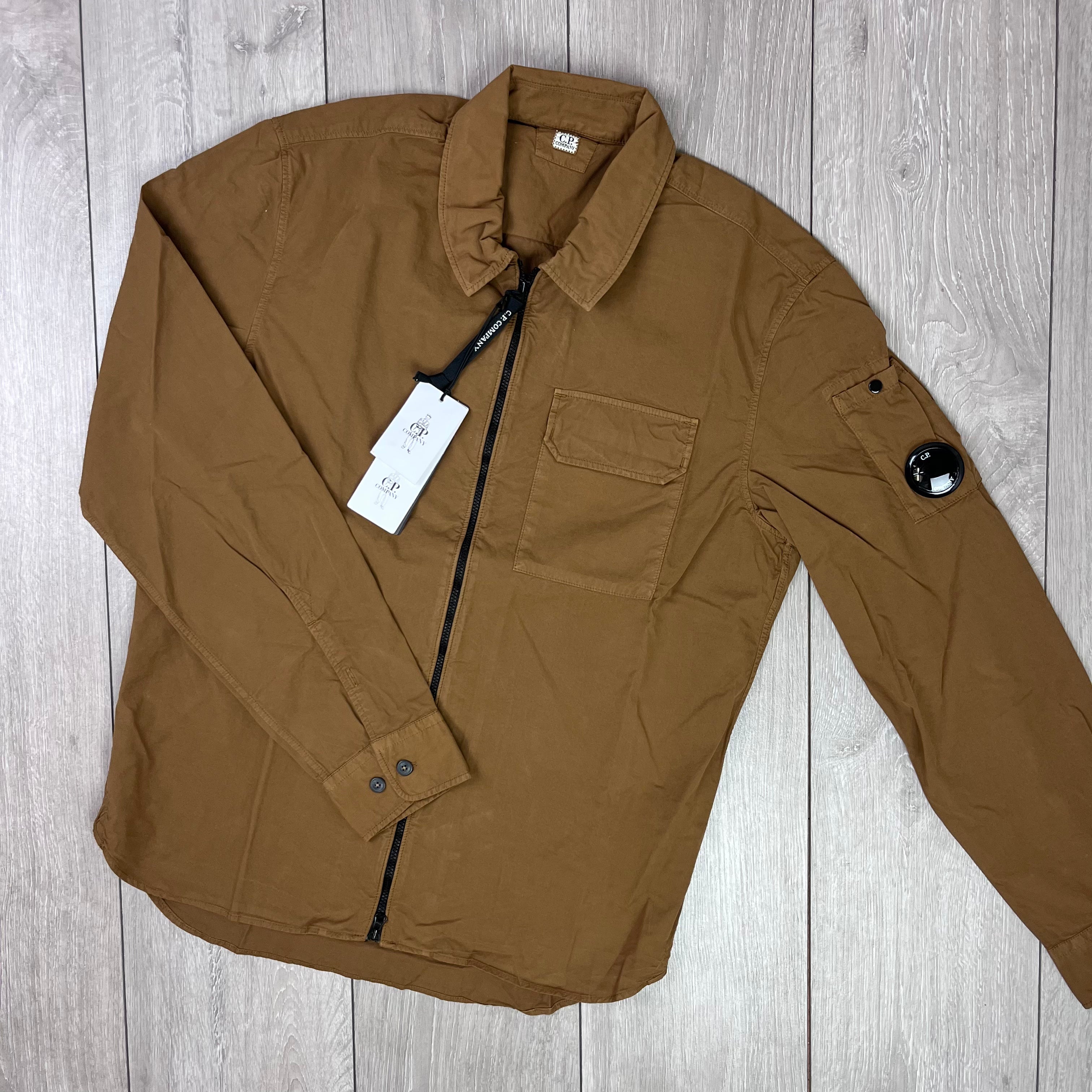 CP Company Zip Overshirt - Brown