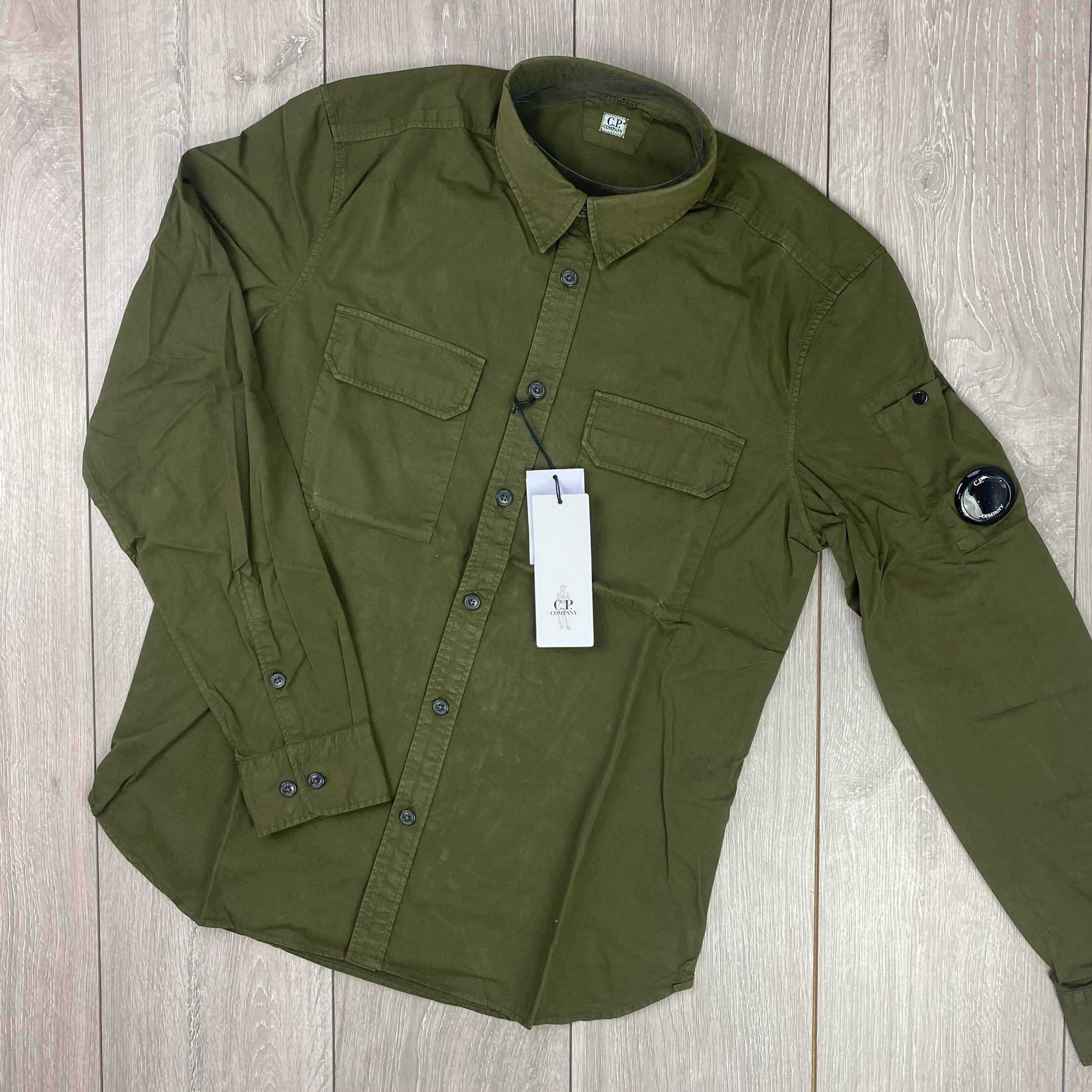 CP Company Button Overshirt - Ivy Green