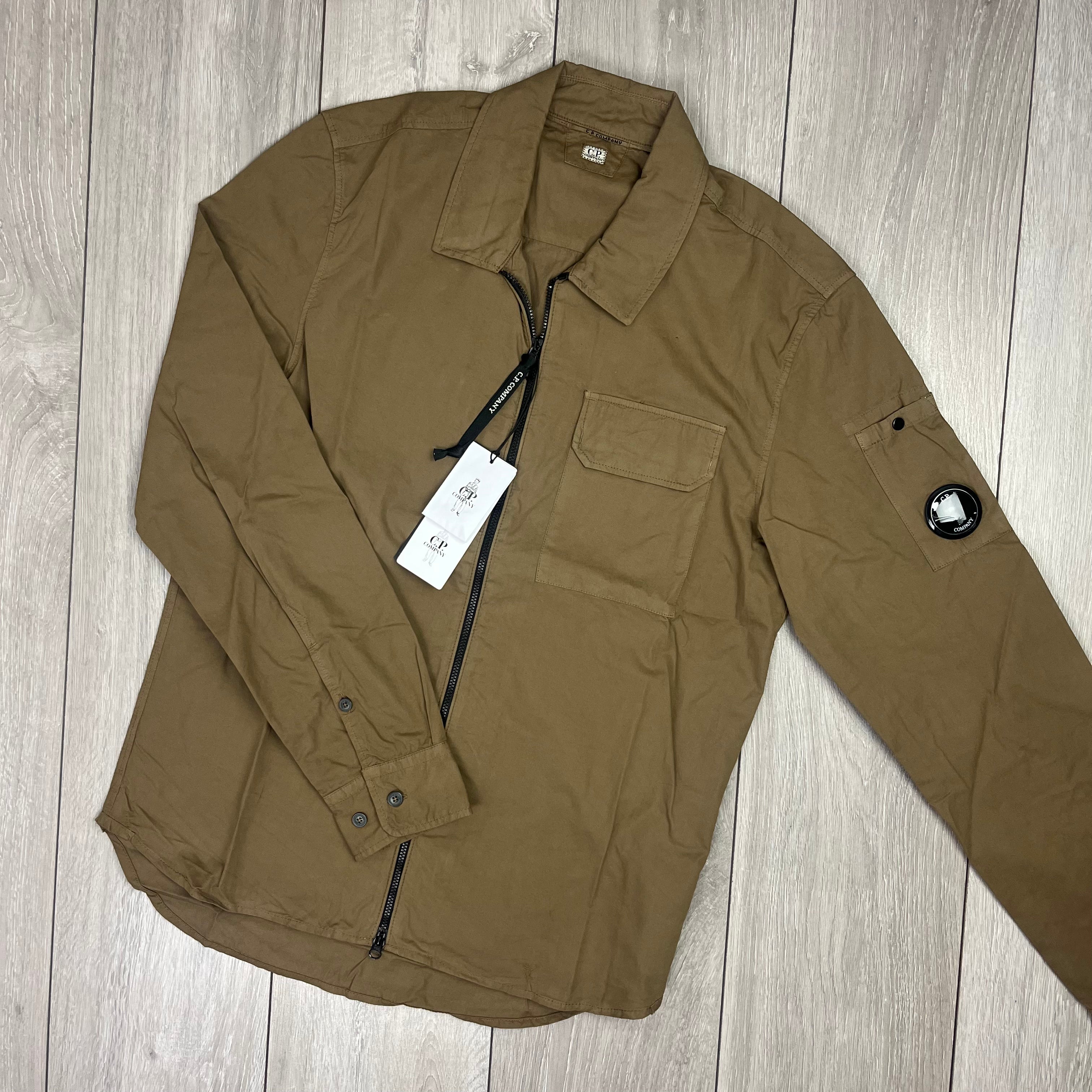 CP Company Zip Overshirt - Brown