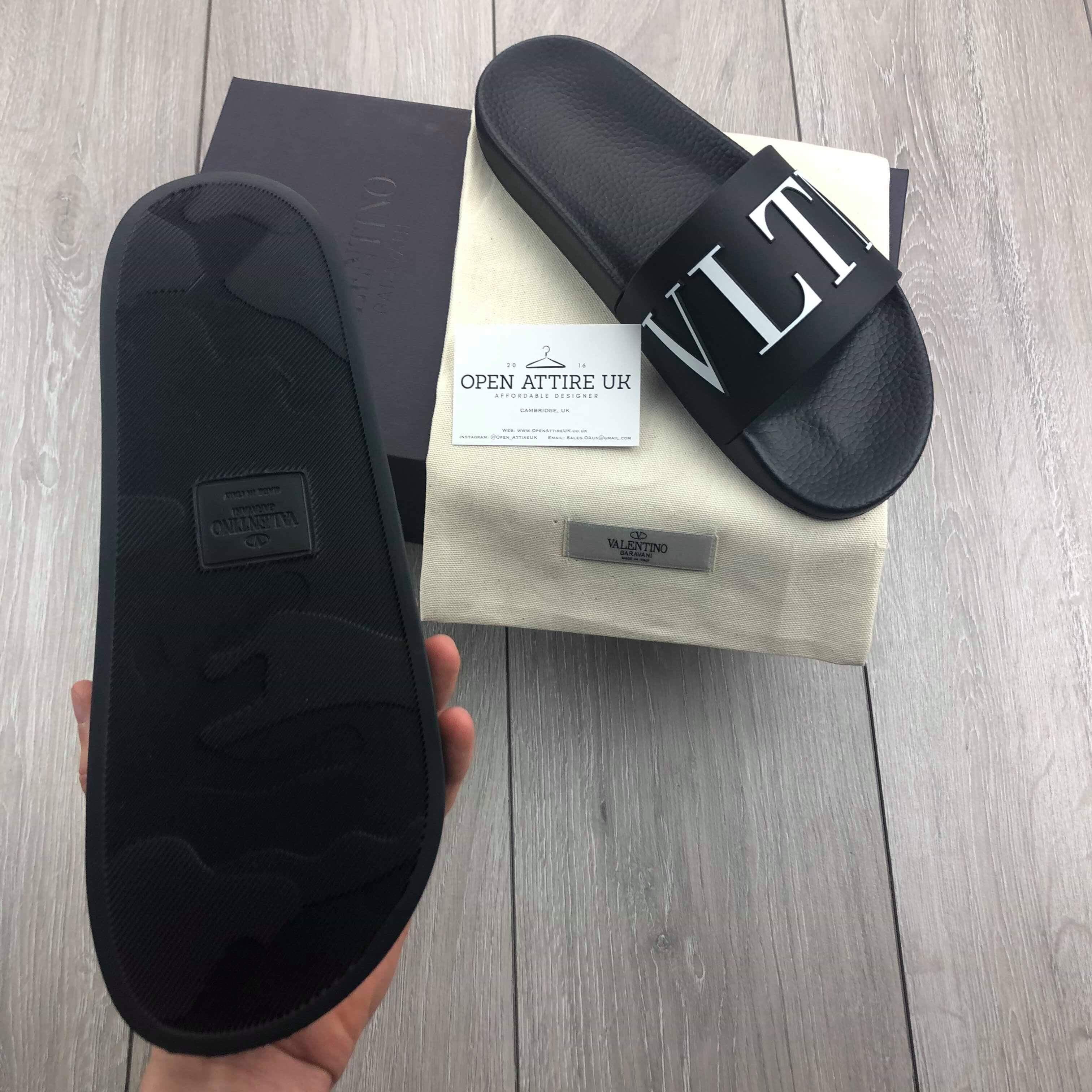 Valentino Rubber Slides - Black